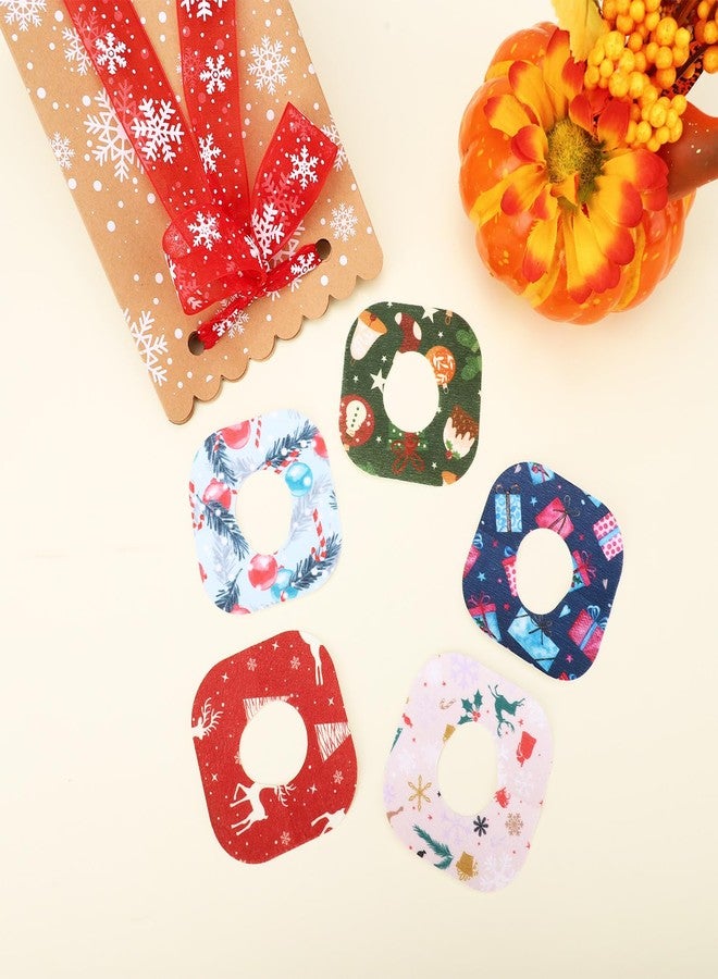 XIHIRCD ١٠ قطع من اللصقات اللاصقة لجهاز Dexcom G7، أغطية مستشعر مراقبة الجلوكوز المستمر قابلة للتنفس بتصميم شجرة عيد الميلاد، ملصقات مقاومة للماء لمستشعر Dexcom - Image 4